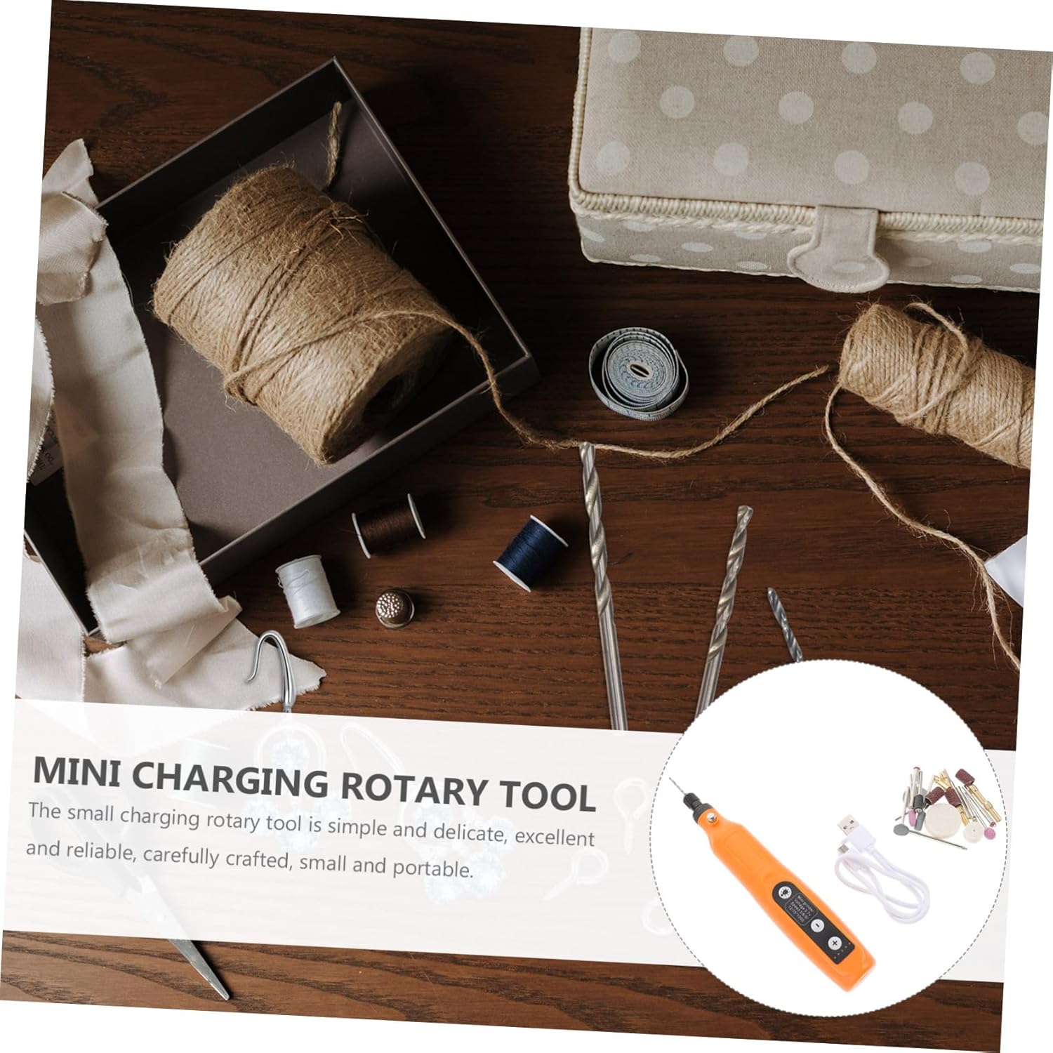 Mini Cordless USB Rotary Tool with LED Light Polishing and Sanding Kit Lightweight Rechargeable Handheld Power Tool for DIY Car Detailing and Crafting