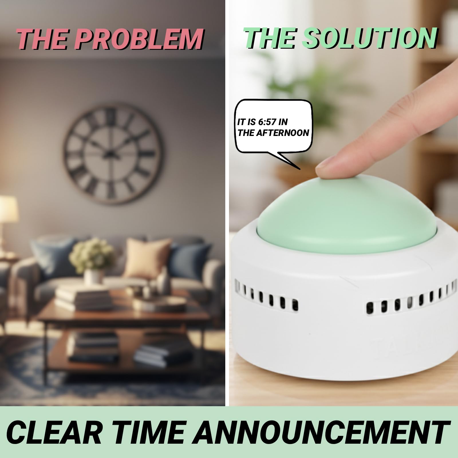Reloj de mesa parlante para ciegos, ancianos y discapacitados visuales, con sensor de chismes, 5 idiomas ajustables, 4 despertadores por día, indicador de hora y fecha, idea de regalo para