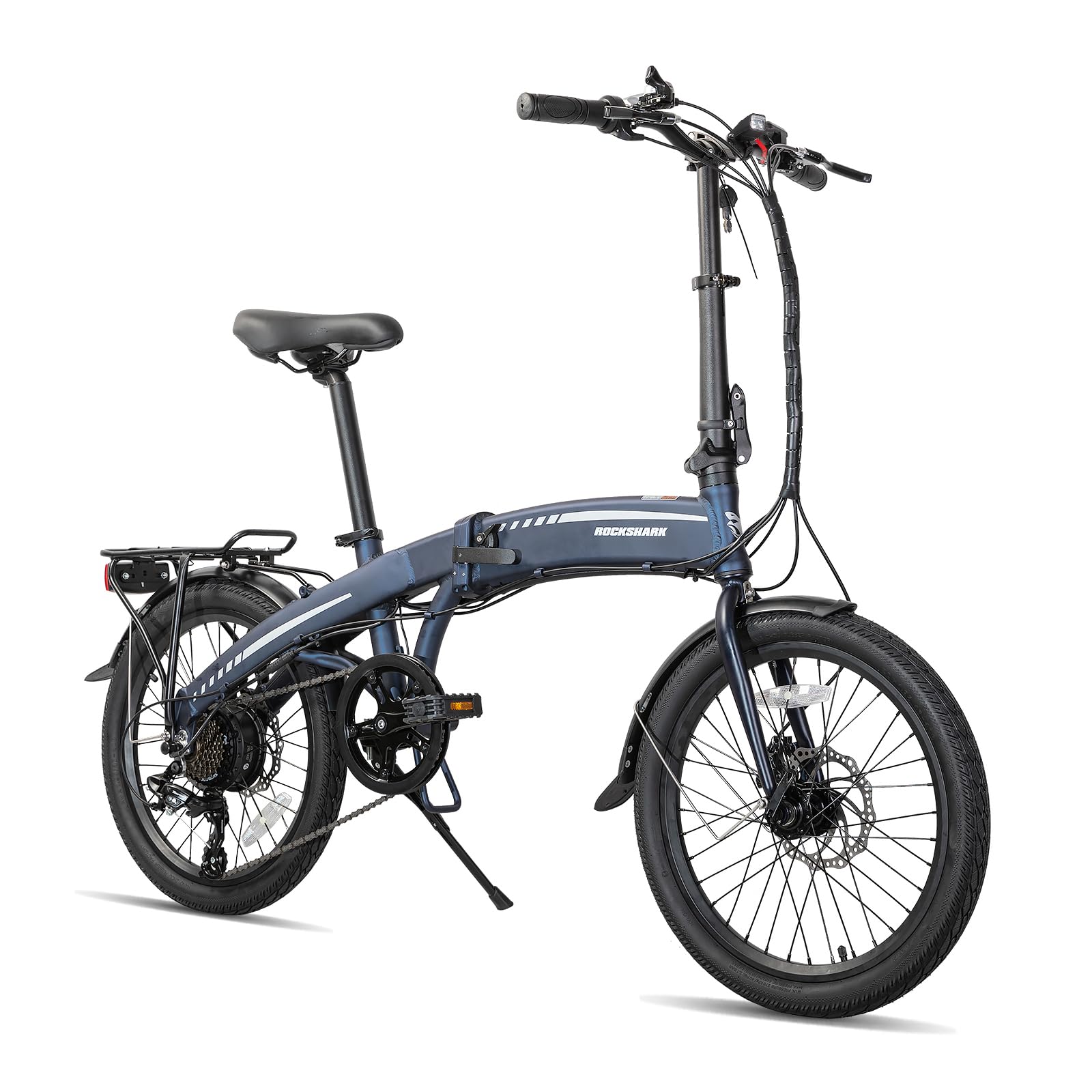 Hiland 20 inch Folding Electric Bike for Adults with 250W Motor, 36V 7.8AH Removable Battery, Front Light & 7-Speed Electric Bicycles, Urban Ebike