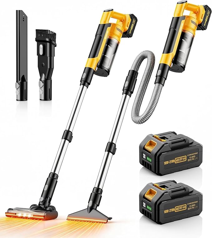 qimedo 8000mAh Cordless Vacuum Cleaner with 2 Batteries, 700W Powerful