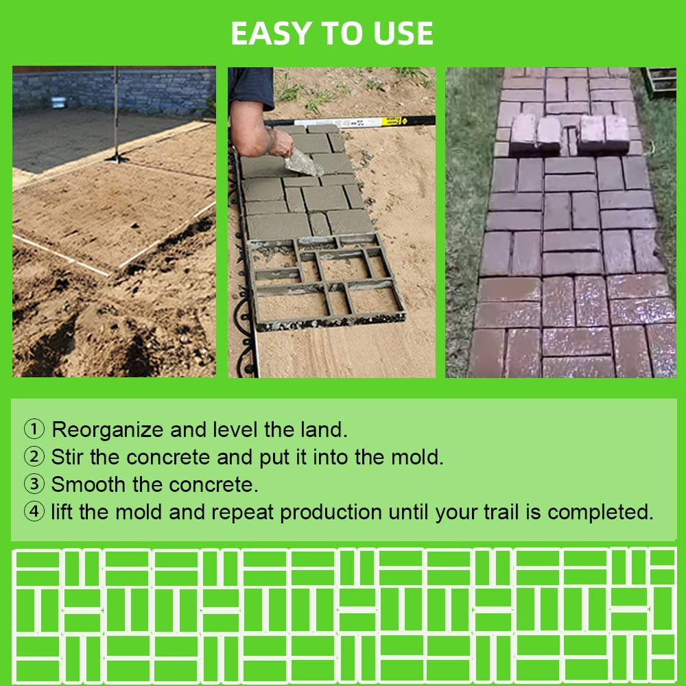 Large Concrete Walk Maker Mold - 19.7"x19.7"x1.7", Reusable Path Paver Mold For DIY Patio & Garden
