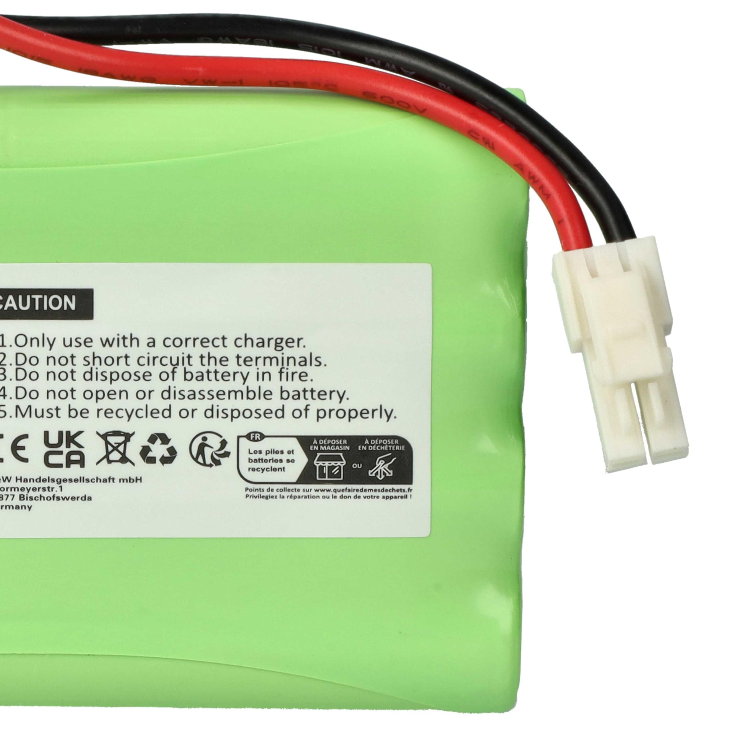 vhbw Batterie Remplacement pour Somfy 5071688 | 2400720, 5008956 pour motorisation de porte ou portail (1600mAh, 9,6V, NiMH)