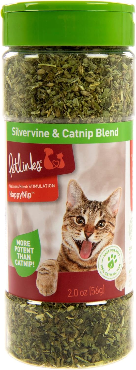 Petlinks HappyNip Catnip & Silvervine Blend in Easy Shake