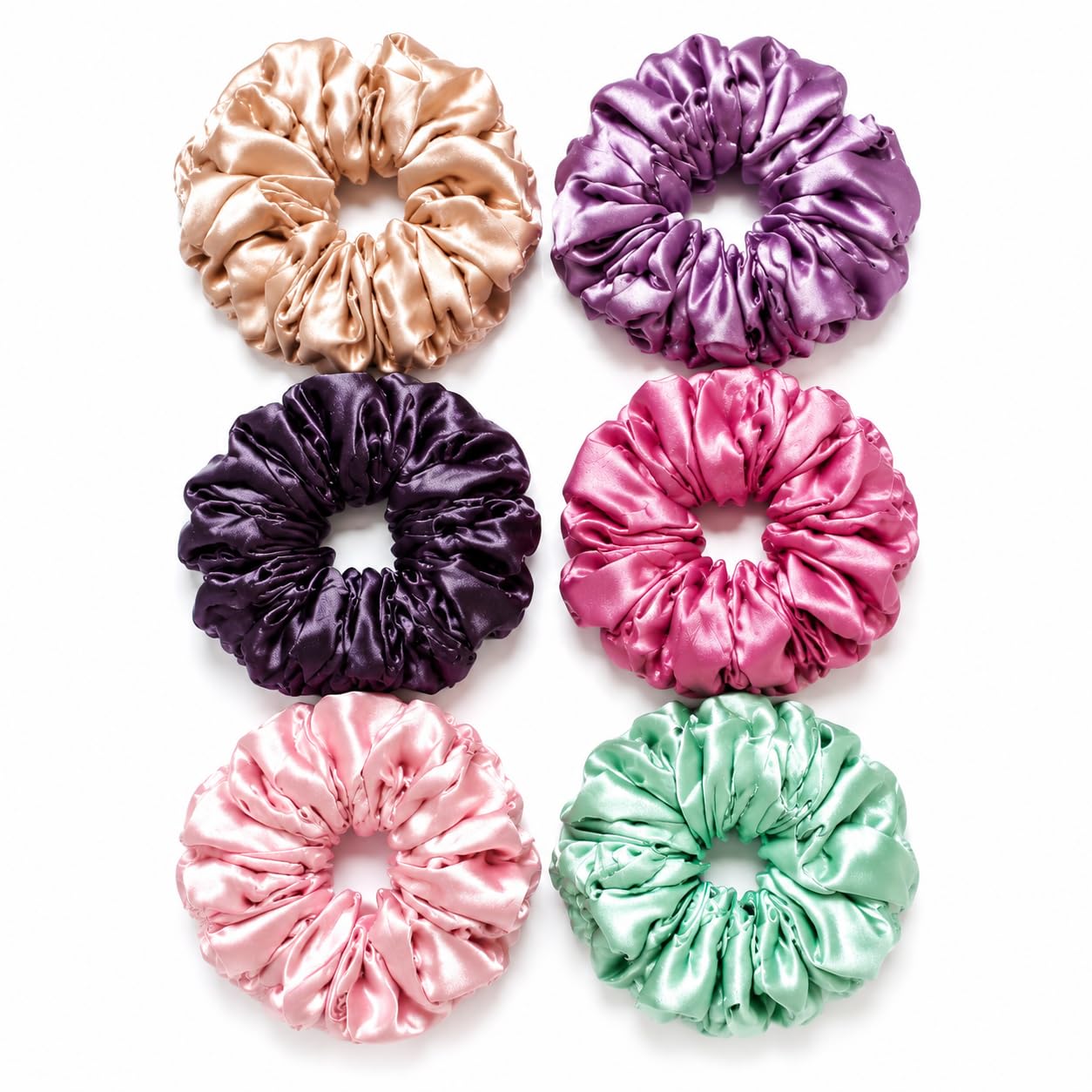Satin Hair Scrunchies for Women & Girls Pack of 6 | Soft Hair Tie Rubber Bands | Stylish Hair Accessories for Ponytail, Bun & Everyday Styling (Set of 6 Colors)-picture-23