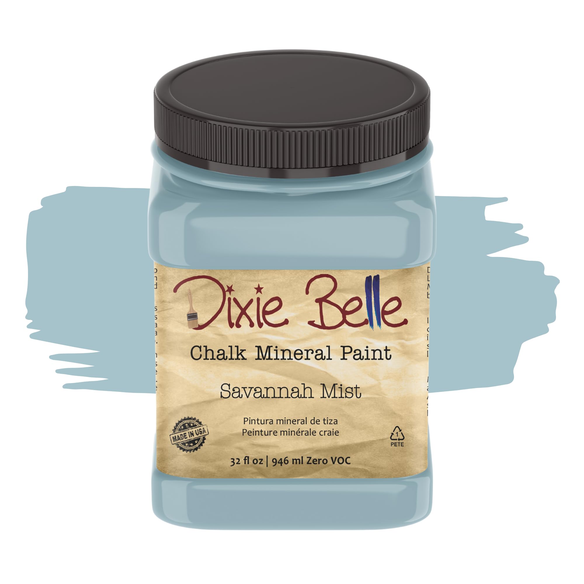 Dixie Belle Paint Company Chalk Finish Furniture Paint - Savannah Mist (32oz) - Matte Cloudy Blue Chic Chalk Mineral DIY Furniture Paint