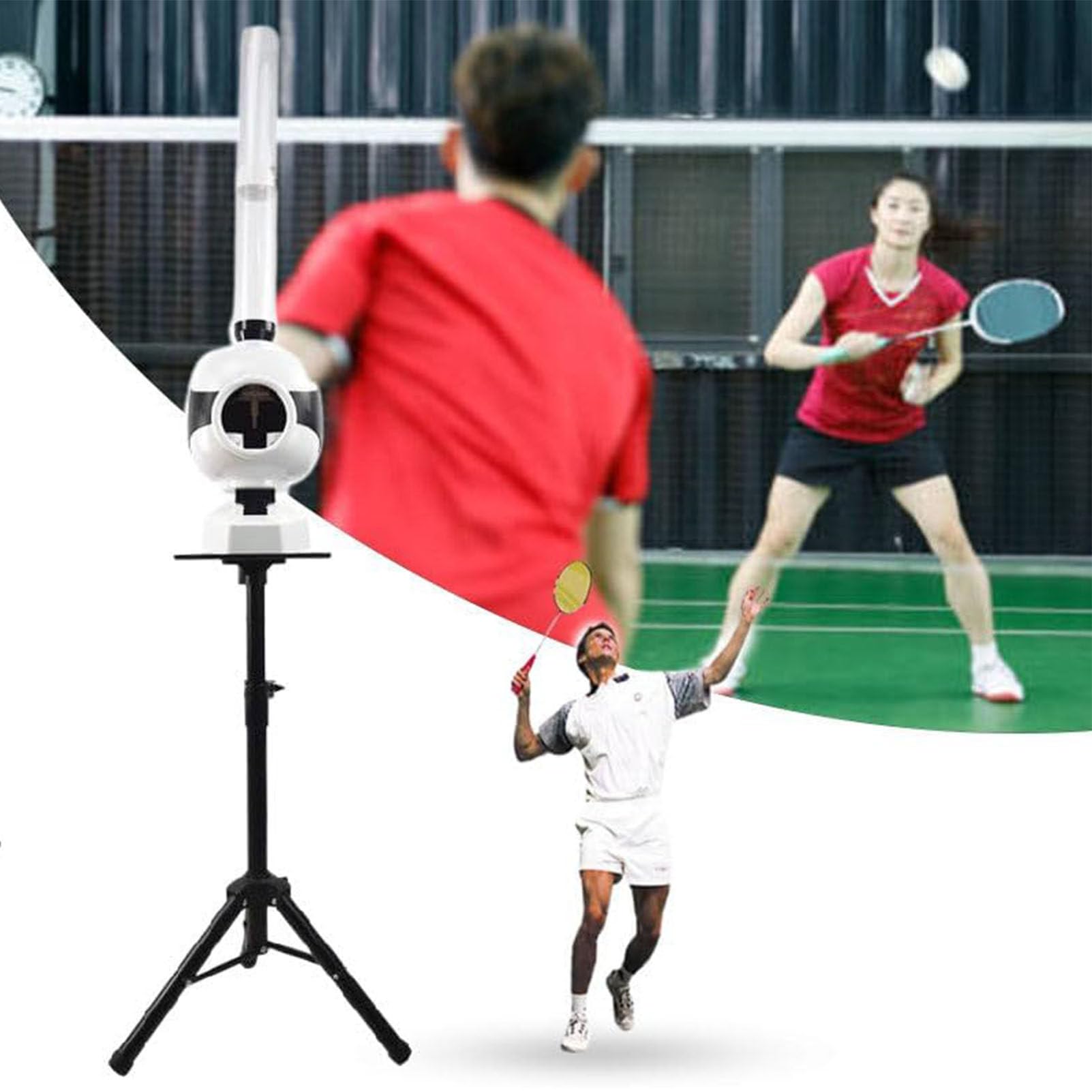 Machine de badminton avec support réglable et angle ajustable pour l'entraînement