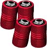 4PCS Red Universal Tyre Valve Stem Caps for Cars, Motorcycles & Bikes - Dust Cover for Wheel Tires