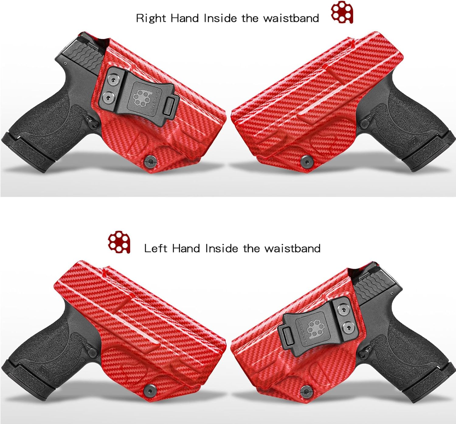 Amberide IWB Kydex Holster for Smith & Wesson M&P Shield Plus/Shield M2.0 / Shield M1.0 3.1", Concealed Carry, MOS and Non-MOS Options Available, Adjustable Cant, Posi-Click Retention, Made in USA