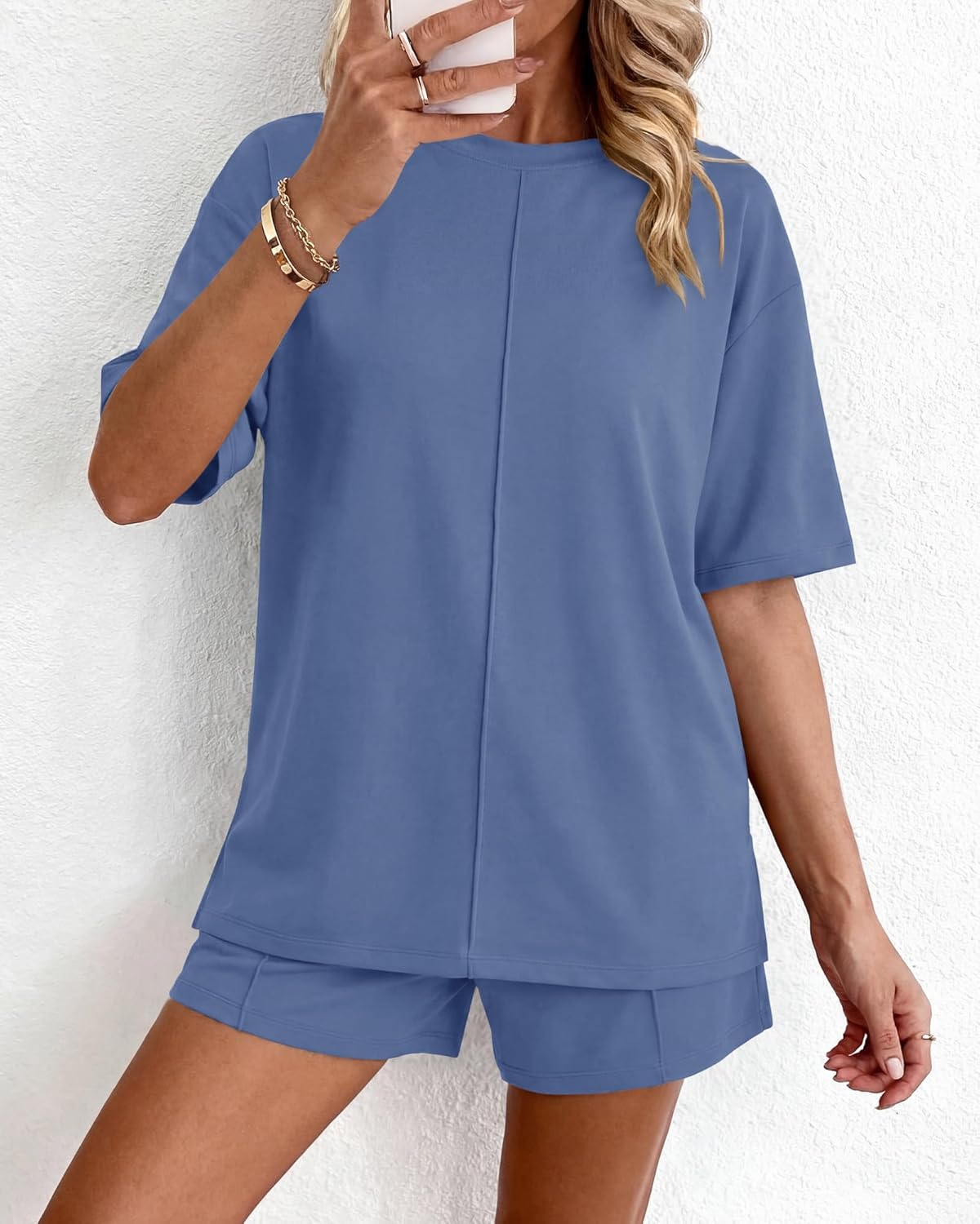BTFBM Casual 2 Piece Sets For Women Summer 2026 Short Sleeve Tops Shorts Spring Lounge Matching Workout Airport Outfits - Image 4