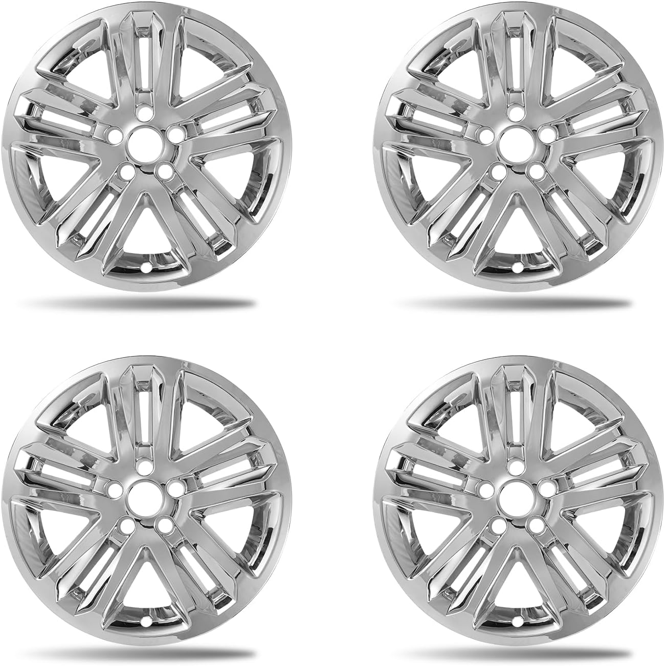 18 Inch Wheel Covers Hubcaps for 2011-2019 Ford Explorer, Fits Factory Alloy Wheel OEM #BB5Z-1007-A, 4-Pack Direct Replacement Chrome Silver Wheel Skins