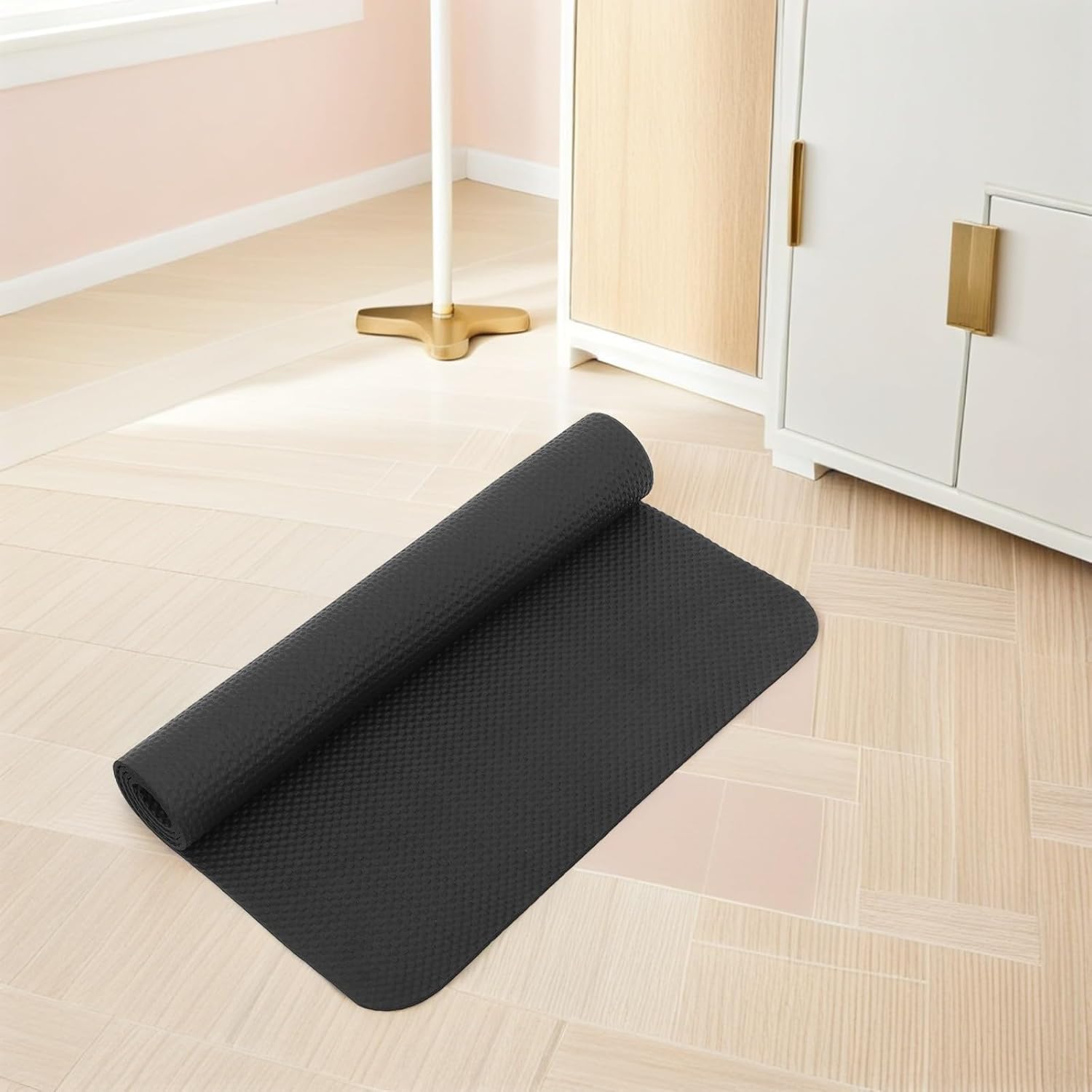 Wakauto Nbr Treadmill Mat and Exercise Gym Pad Noise Insulation Mat for Home Workout, 1200x600x4mm Black Anti-Vibration Floor Protector for Fitness Equipment