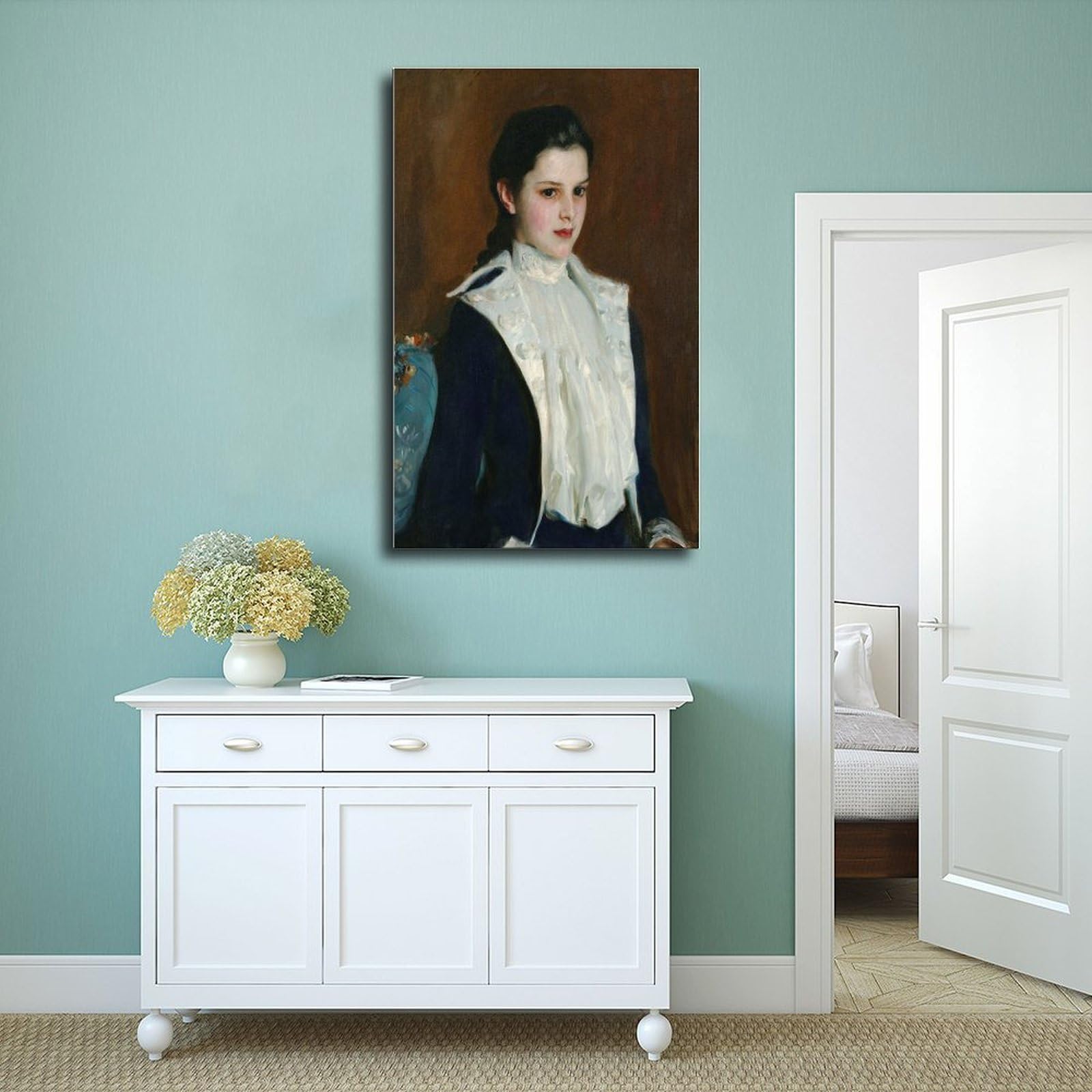 ANFOTCM John Singer Sargent, Alice Vanderbilt Shepard, artystyczna dekoracja ścienna plakat rodzinny bar restauracja garaż kawiarnia sztuka znak prezent 60 x 90 cm