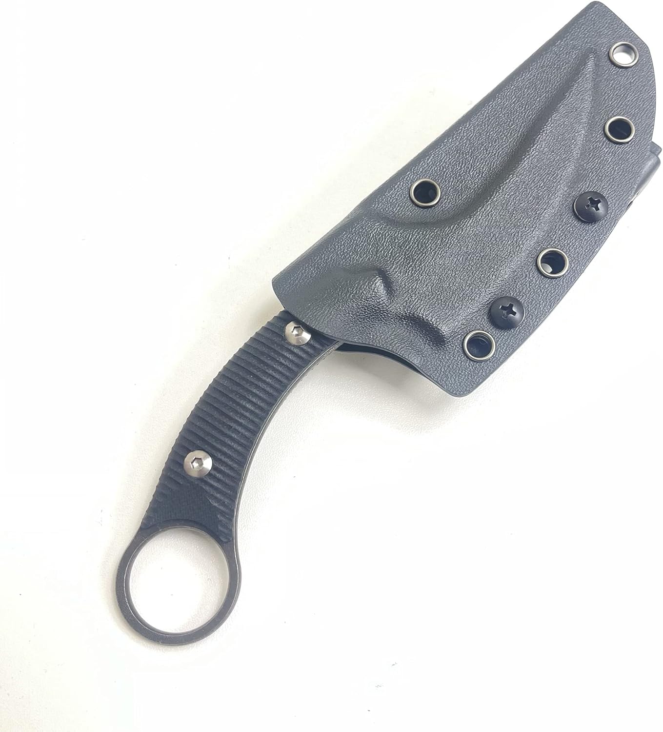 PAN series Full Tang Hunting Knife with Kydex Sheath I G10 Composite Handle I Kydex Sheath w/Adjustable Belt Clip I Stone Wash Blade I 8.6 inches overall I 4 inch Blade I
