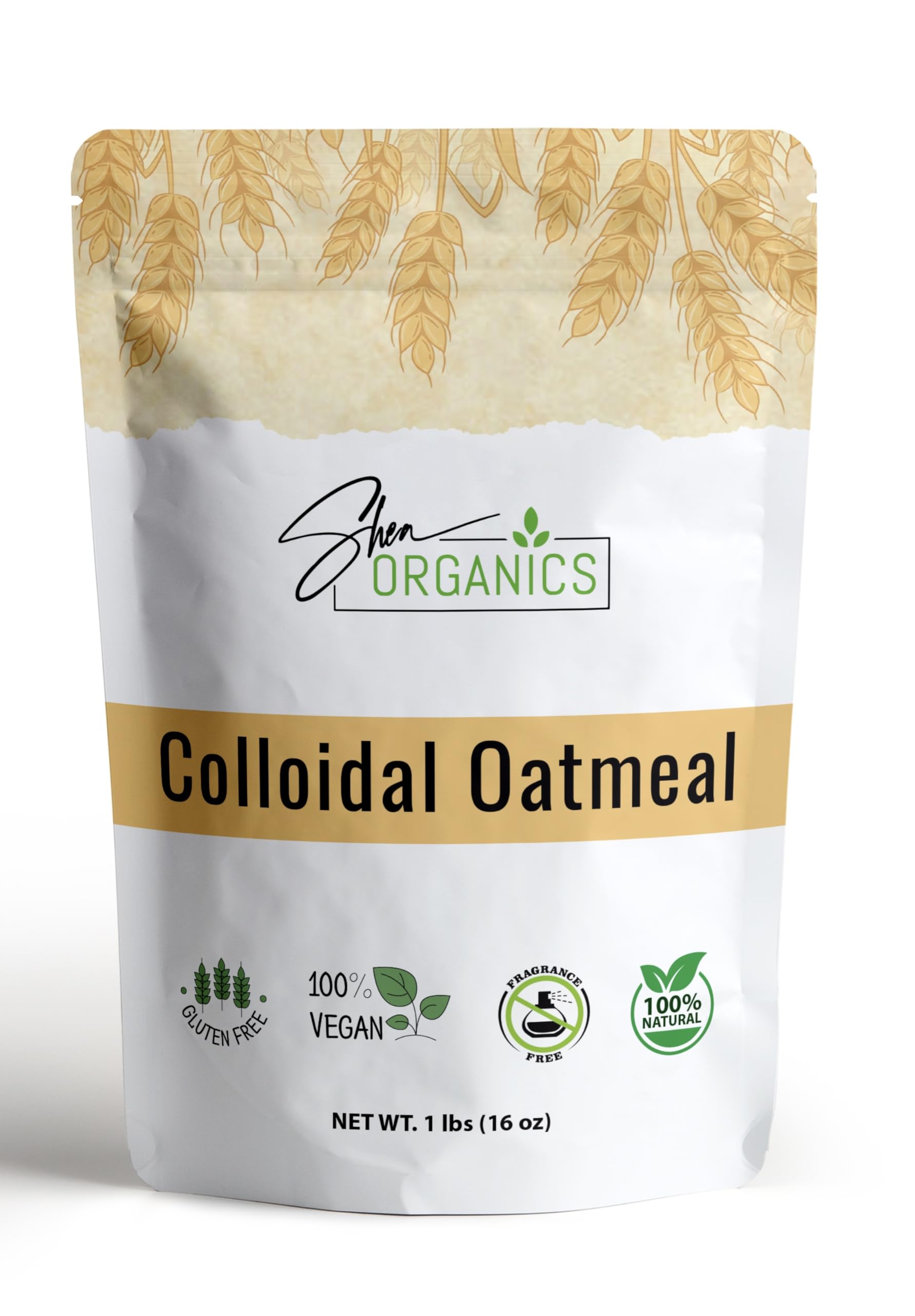 Shea Organics Colloidal Oatmeal | Soothing Bath & Skin Care Powder | Helps Soothe Itchy, Dry Skin | Safe for Babies & Adults | Great for Soap Making (16 Ounce- Pack of 1)