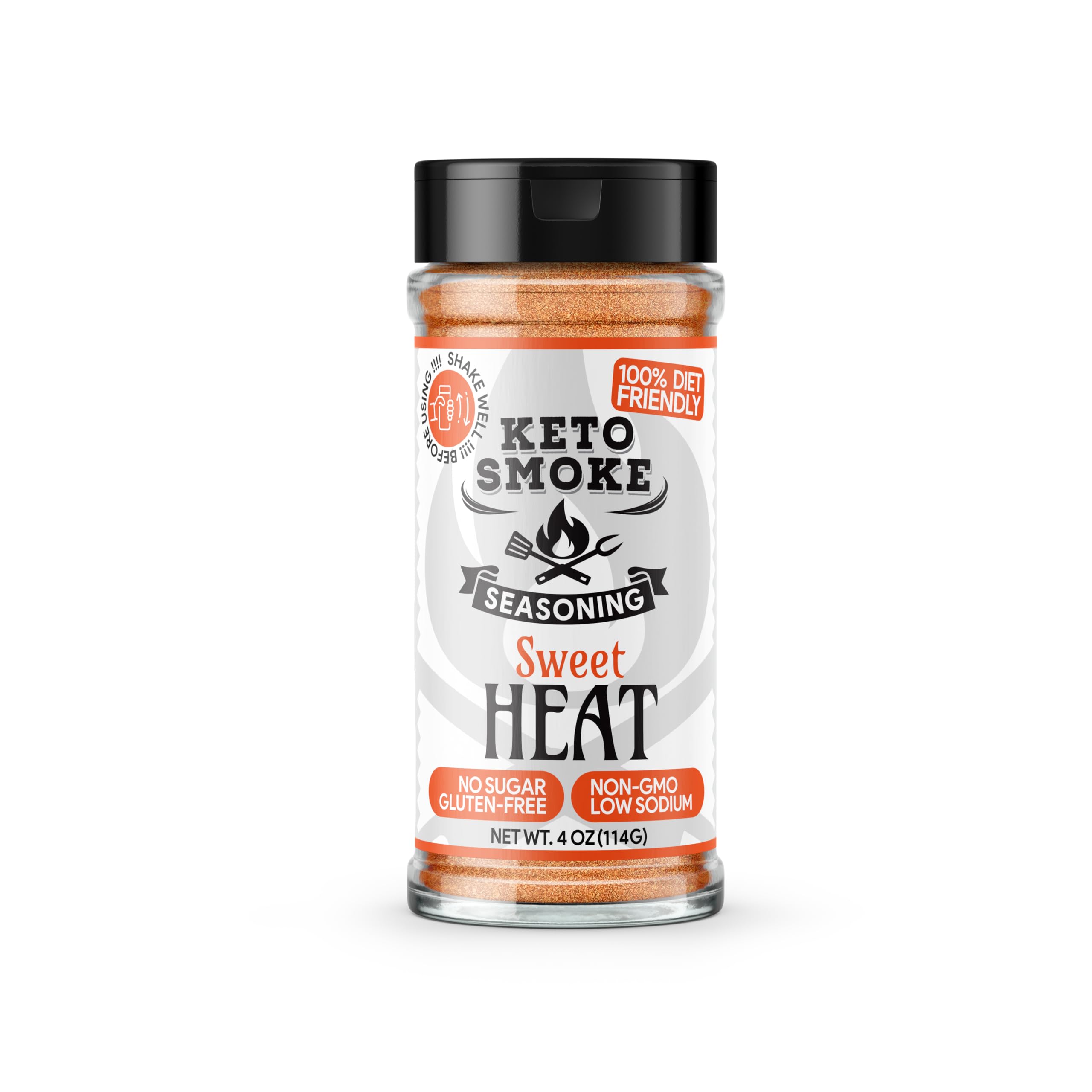 Keto Smoke Sweet Heat – All Purpose Sweet and Spicy Seasoning, 4 oz Bottle | Diet Friendly, Sugar-Free, Gluten-Free, Low Sodium, Non-GMO