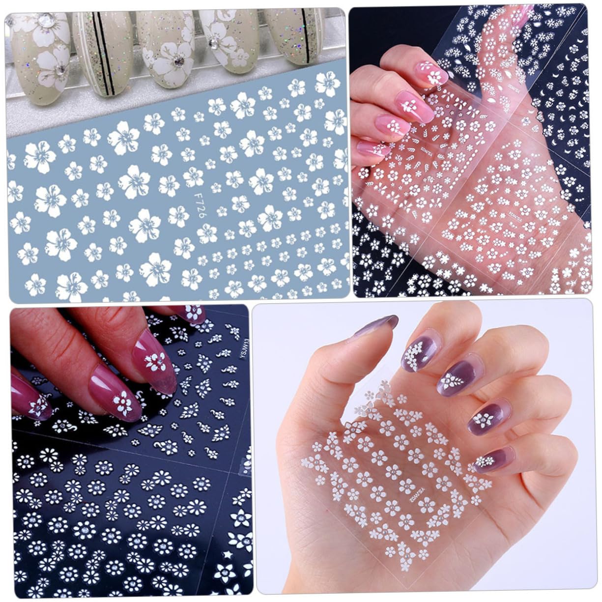 BESTYASH 5 Set Adesivi Per Unghie Decorativi Stile Decalcomanie Fiori Facili Applicare Per Manicure Te Per Casa E Salone 30 Fogli*5