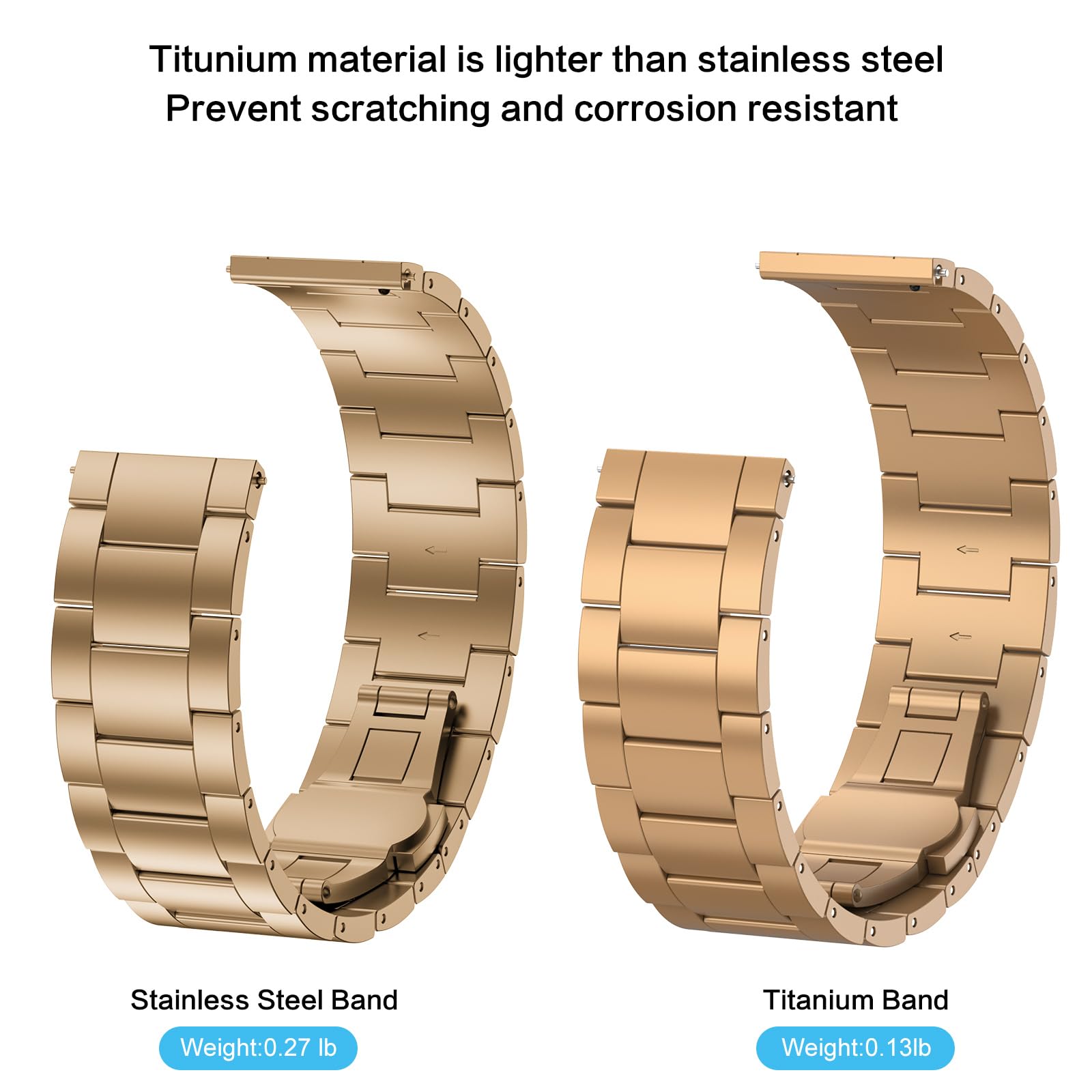 Titan Armband für Amazfit GTS 4 Mini, Amazfit GTS, GTS 2, GTS 2 Mini, GTS 2e, GTS 3, GTS 4, Amazfit GTR 42mm, Amazfit Bip, Bip 3, Bip 3 Pro, Bip U, Bip U Pro, 20mm Prämie Titanium Ersatzarmbänder