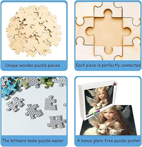 Miniatura 2 de Rompecabezas de 500 piezas para adultos, rompecabezas de madera, rompecabezas de rana de hongo, juegos casuales para aliviar el estrés para todos,