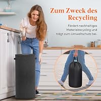 Lifewit 80L Fekete Üvegvisszaváltó Gyűjtőzsák Fedéllel - Palacktároló Konténer Konyhába, Praktikus Nyílással, Oxford Szövet, Kerek Forma 3