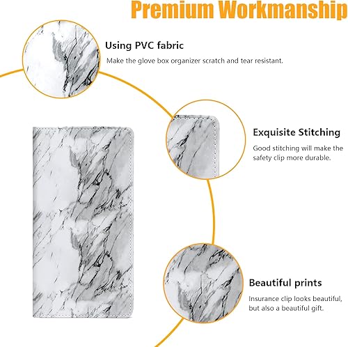 Miniatura 3 de Kewucn Soporte para registro y seguro de automóvil, organizador de cuero para guanteras con cierre magnético, estuche de accesorios