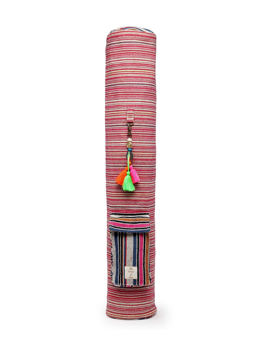 The House of tara Yoga Mat Bag Cover | Cotton Fabric | Multicolor | with Tassel Embellishment | External Pocket | Zip Closure | Adjustable Strap | for Men & Women (Multicolour 3) (B07R3S9MXZ) Amazon Price History, Amazon Price Tracker