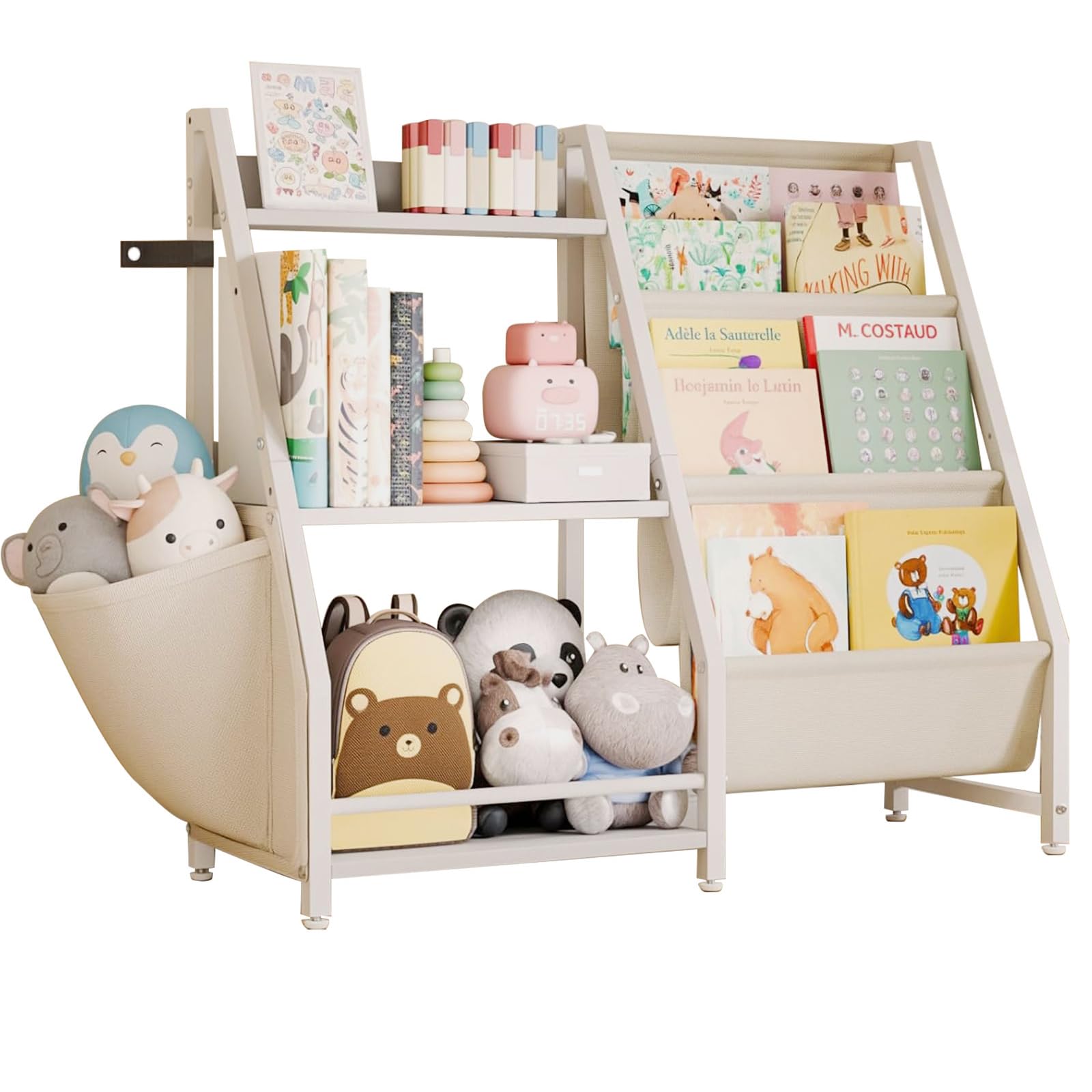 Amazon.co.jp: Picture Book Rack, Toy Storage, Kids Bookshelf 