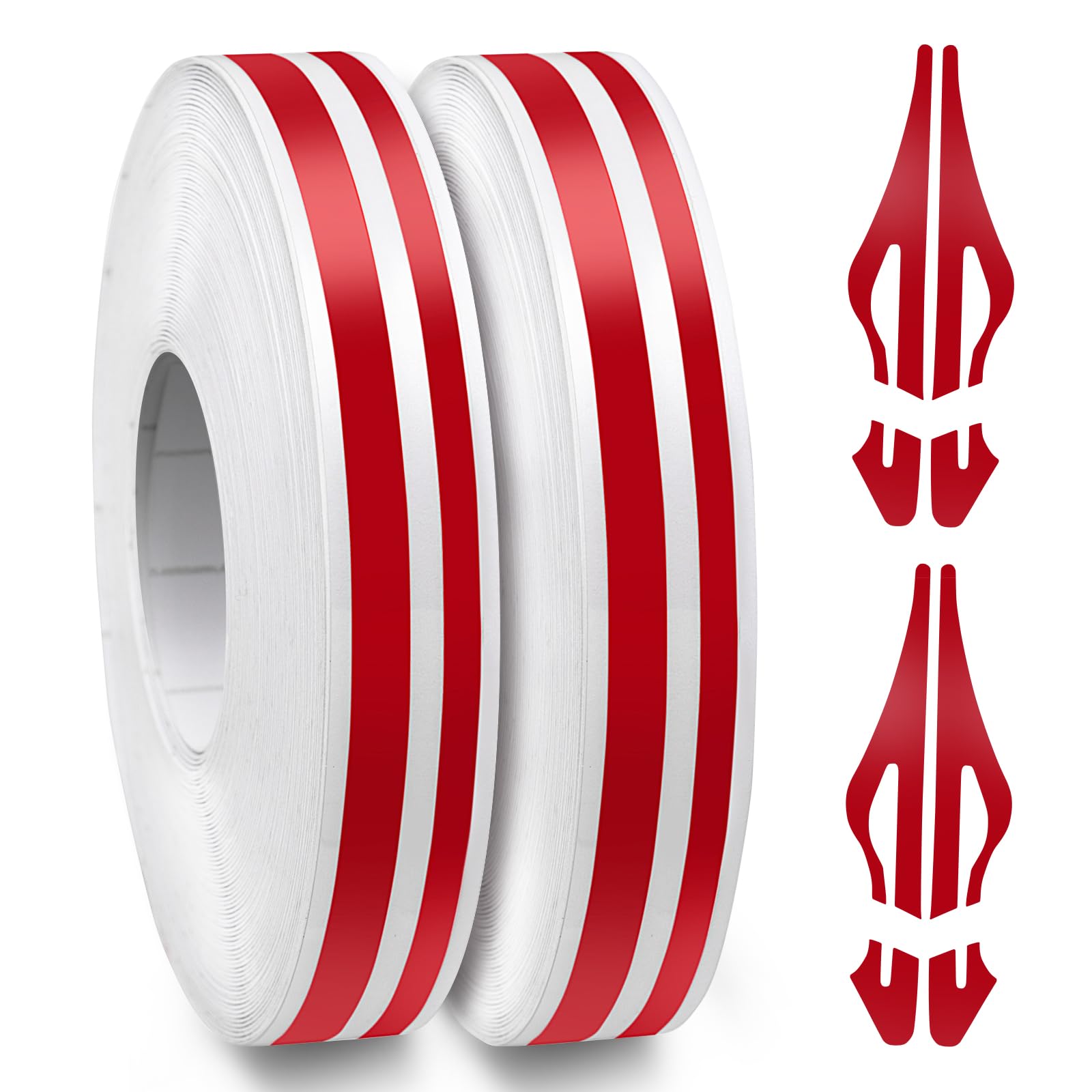 Spurtar Strisce Adesive Moto e Auto Nastro Decorativo Filetto 5mm Spazi 2.5mm 19.6m Rosso