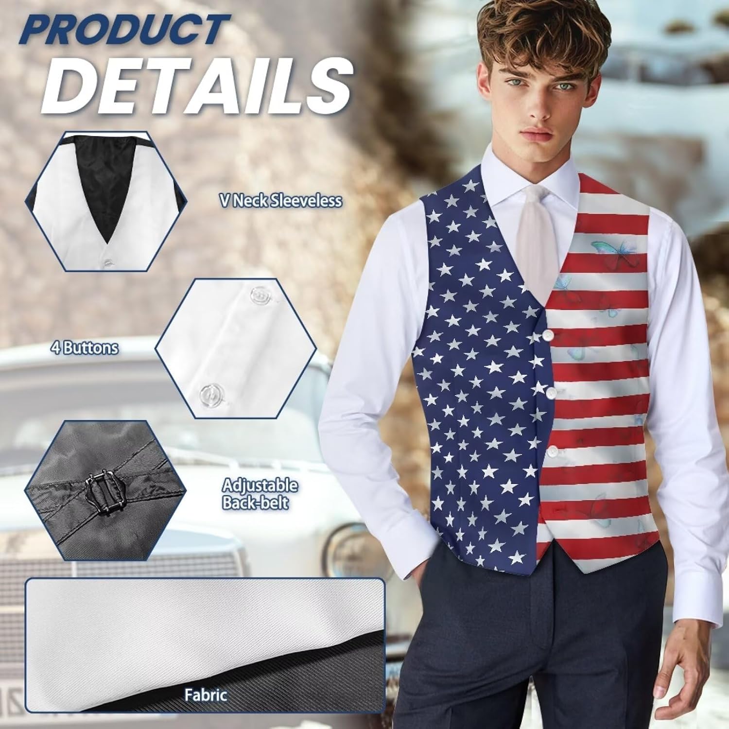 DISNIMO Men's Formal Suit Vest Slim Fit Casual Business Dress Waistcoat Vest Big and Tall - Image 6