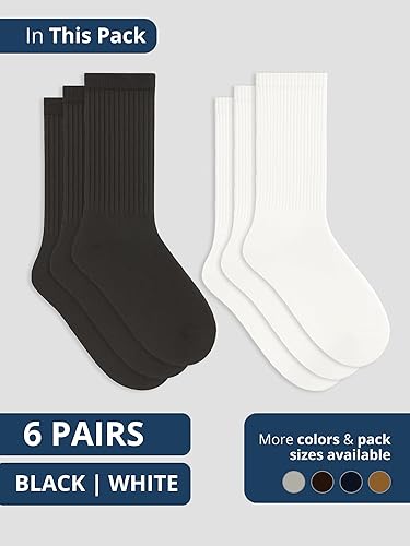 Vista 21 de Special Essentials Calcetines para diabéticos para hombres y mujeres, 6 pares de calcetines neuropatía que no se vinculan y absorben la humedad