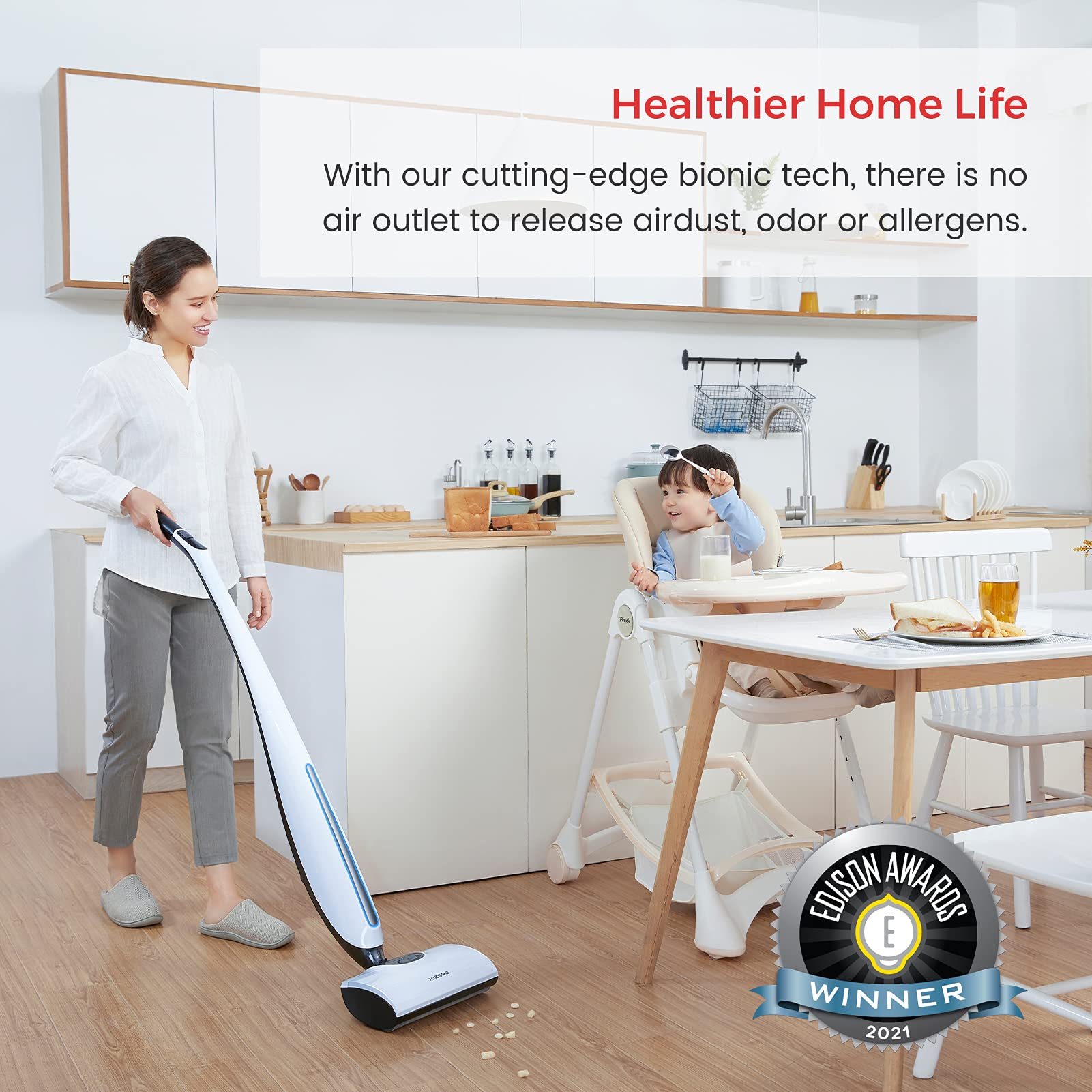 HIZERO F803 UltimateClean Bionic Hard Floors Cleaner,Electric Mop,Floor