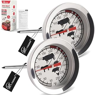 Meat Thermometer Food Thermometer 2" Dial with Target Temperatures 2pc