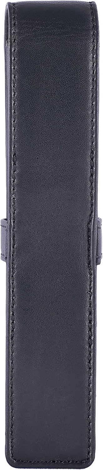 DiLoro Leather Single Pen Case Pencil Pouch Holder for One Fountain Ballpoint Rollerball Pen and Pencil (Black) image 4