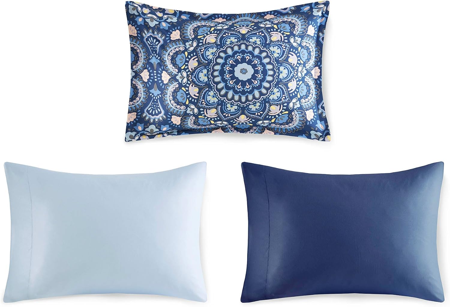 Buy 1 get 1 🔥 Comfort Spaces Bed in A Bag Comforter Set - College Dorm Room Essentials, Complete Dormitory Bedroom Pack And Sheet with 2 Side Pockets, Queen, Cara Blue 9 Piece Super Sale 🛒 Comfort Spaces Bed in A Bag Comforter Set - College Dorm Room Essentials, Complete Dormitory Bedroom Pack And Sheet with 2 Side Pockets, Queen, Cara Blue 9 Piece