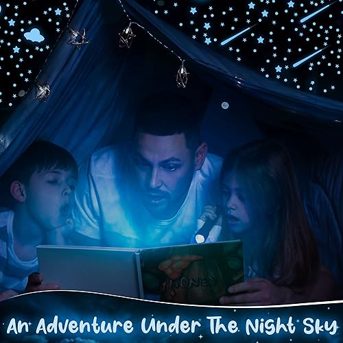 Miniatura 8 de Estrellas que brillan en la oscuridad para techo, calcomanías de pared azules del espacio exterior, calcomanía de pared del universo de galaxia