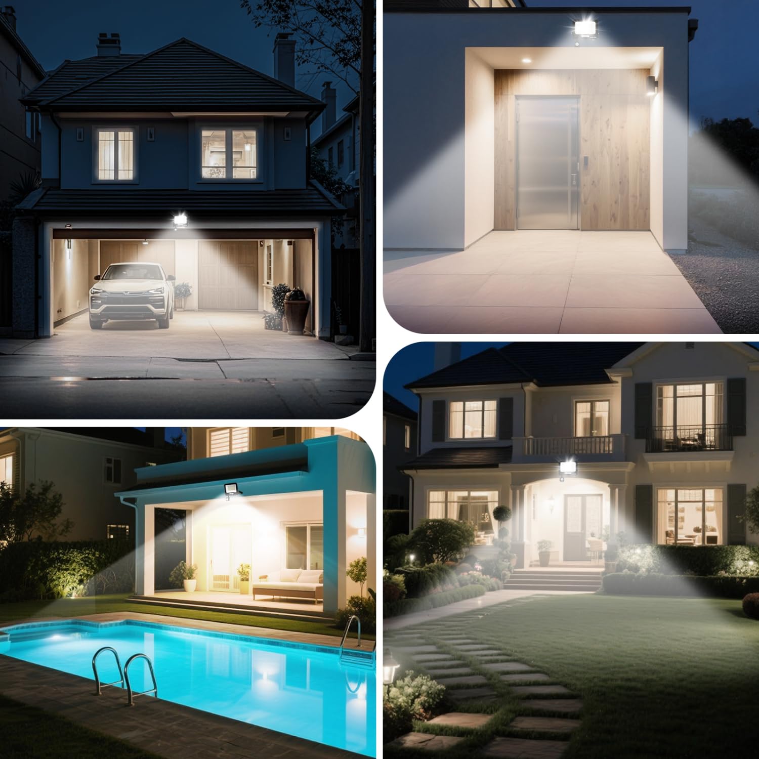 Aigostar 50W Foco LED Exterior con Sensor Movimiento PIR 4500LM Super Brillo 4000K