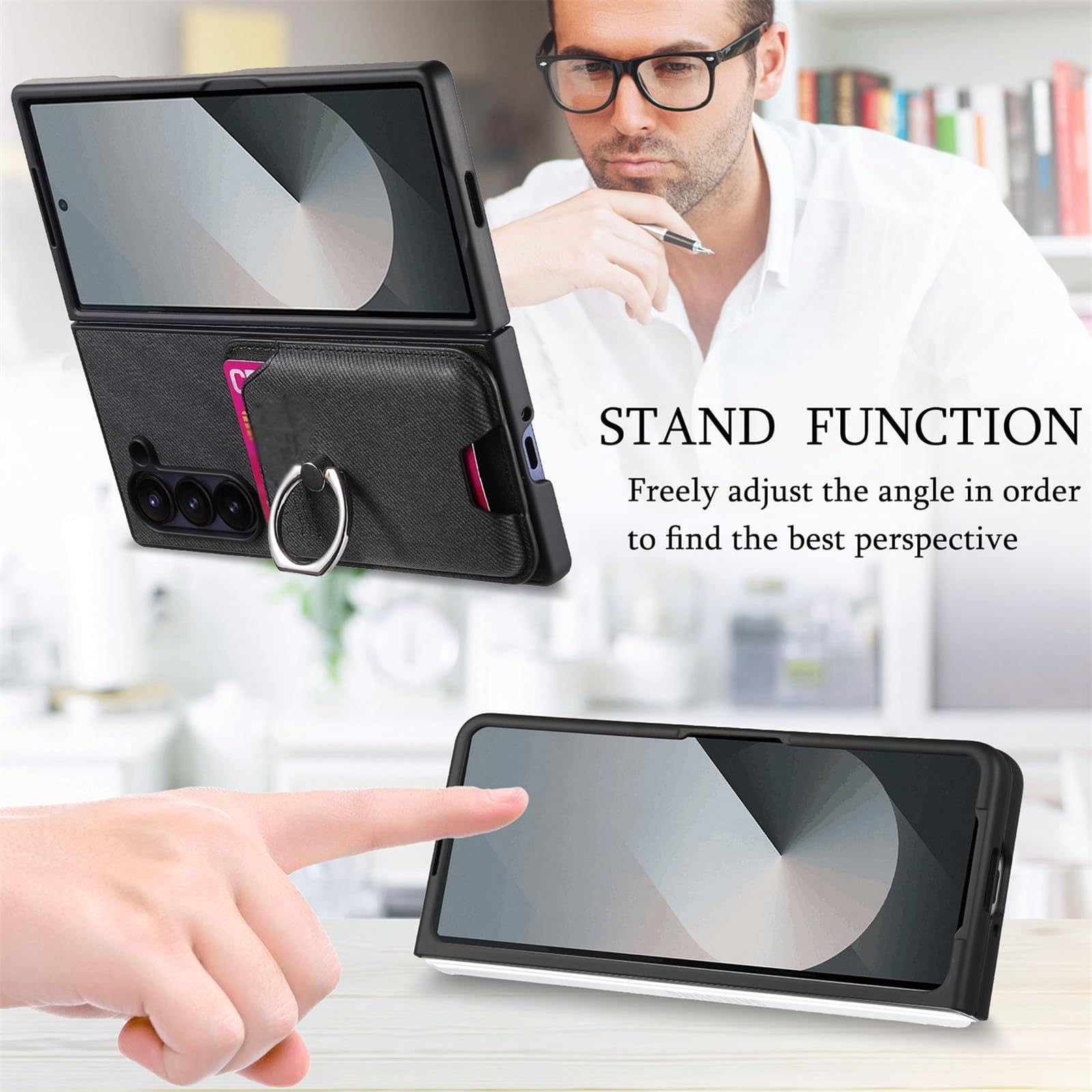 Custodia magnetica for Samsung Z Fold 8 Ultra anello metallo