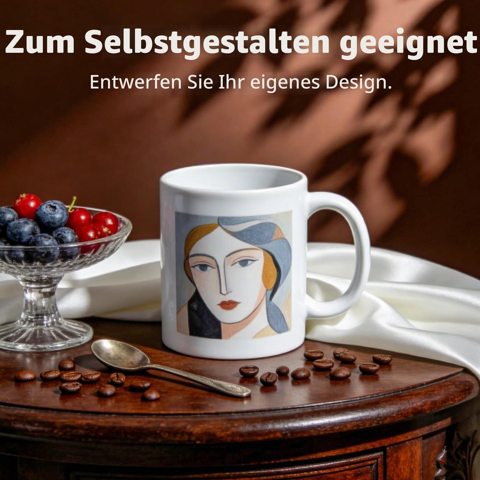 36er-Pack 11oz Sublimationsrohlinge Tassen in weißer Geschenkbox, weiße Keramik-Kaffeetassen