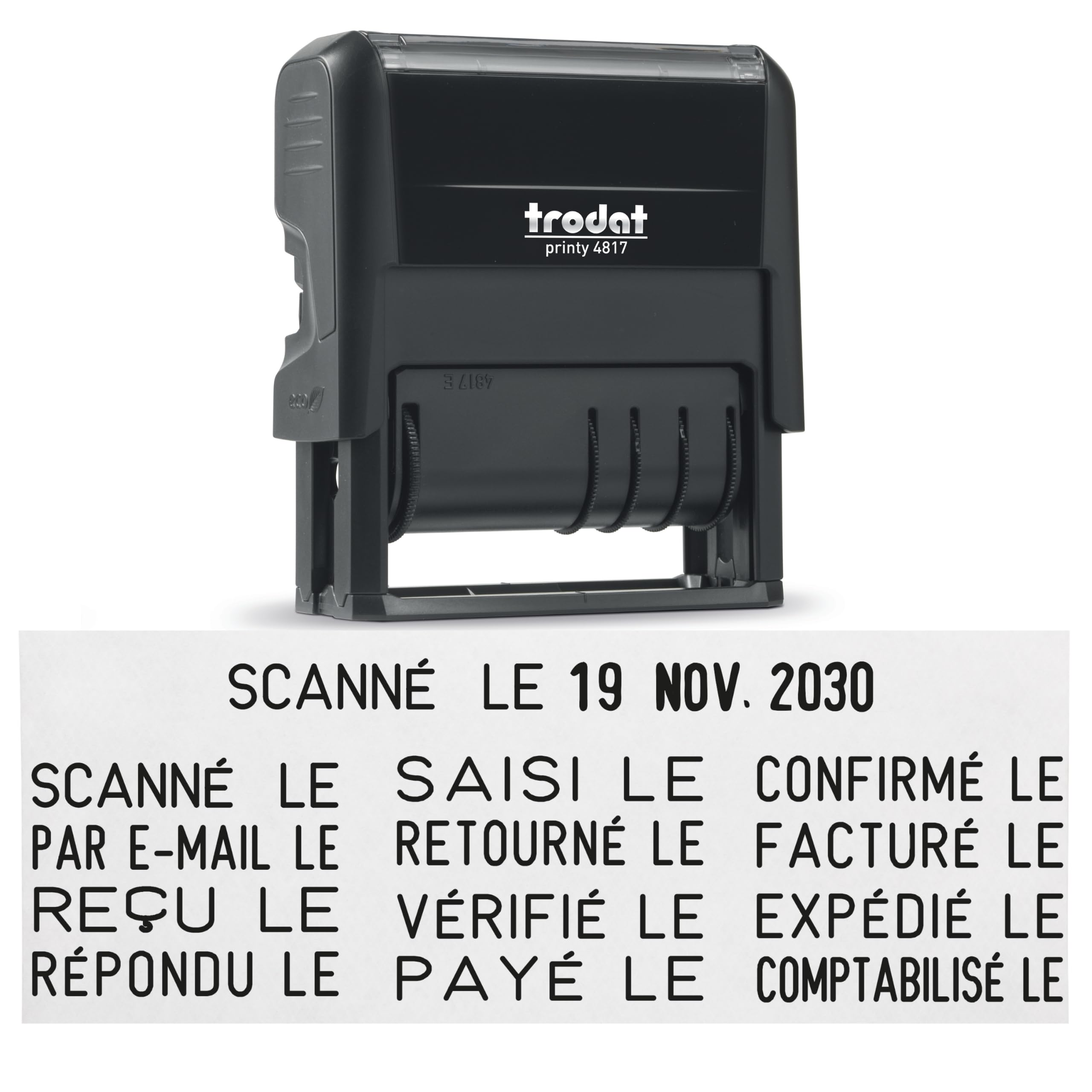 Trodat TS-120243 Printy 4817 - Timbro autoinchiostrante con datario, colore: nero