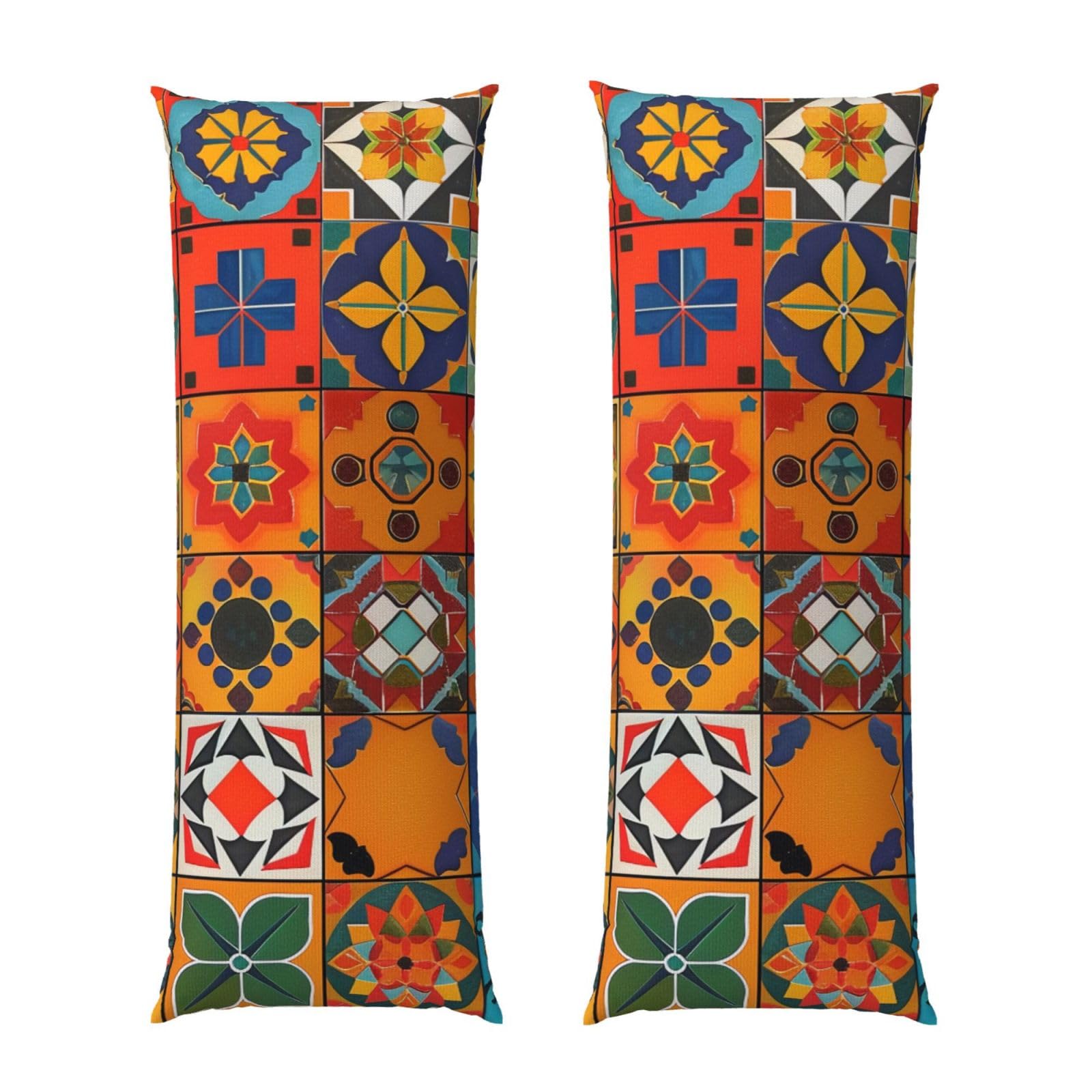 Body Pillow Cover 20x54 Inch, Group of Moroccan Geometric Print Long Lumbar Pillow Case with Zipper Long Body Pillowcase Decorative for Bed Sofa Bedroom