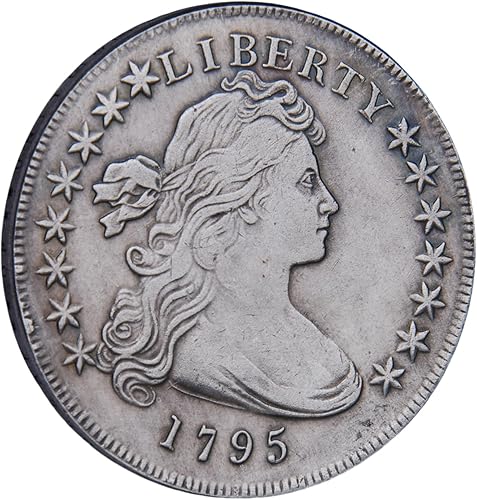 Moneda de dólar de la libertad 1795 1796 1797 1798 - Moneda antigua chapada en plata, réplica coleccionable para coleccionistas de monedas,