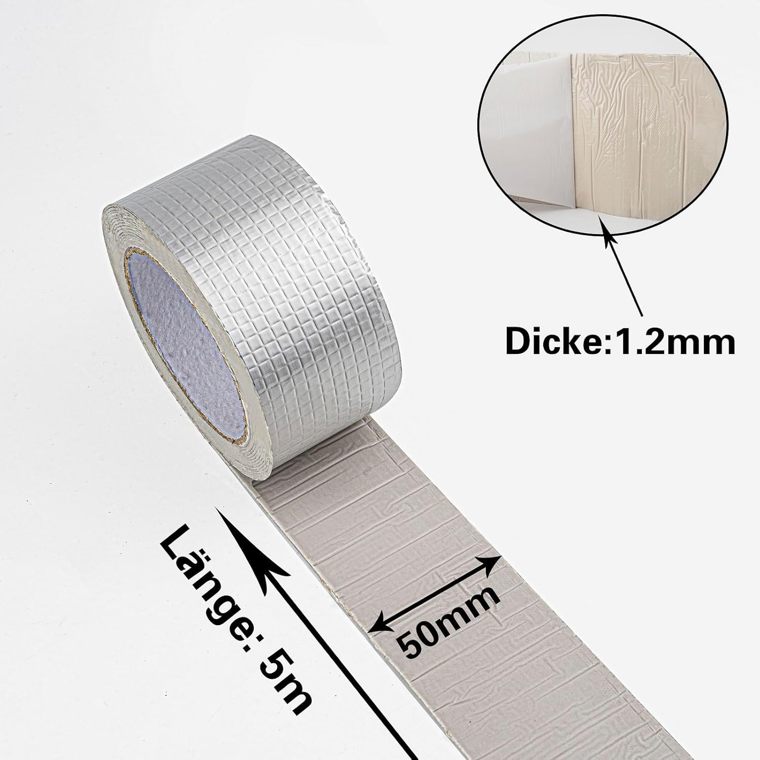 RIOMTRIC Adhesive Waterproof tape (2 Inch (5CM*5M) | Super Strong Permanent Repair Roof | Water Leakage Solution Rubber Tape | surface Crack Window Sill Gap Boat Sealing Tank Leak - Image 5 thumbnail