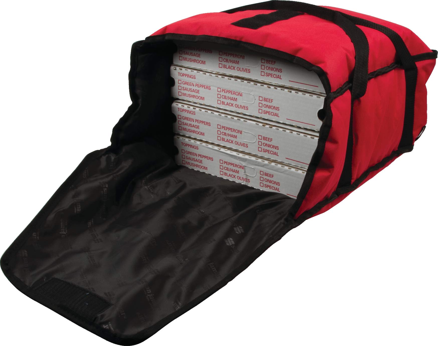 PB17 Commercial Insulated Pizza/Food Delivery Bag, 13cm H x 42cm W x 43cm D, Red