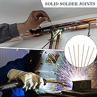 Vista 4 de Tandefio 40 varillas de soldadura AWS BCup-1 de cobre fosforado, soldadura de cobre fosforado, aleaciones de soldadura de cobre plano, varillas