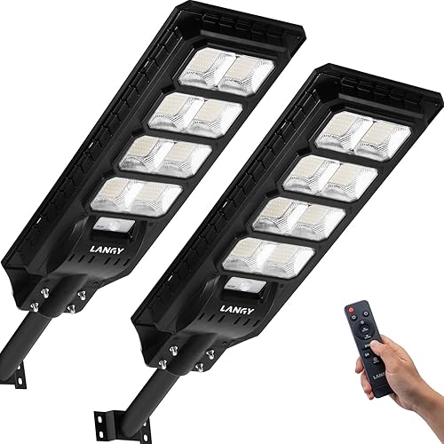 Miniatura 9 de Luces solares impermeables para exteriores, 6500 K, luces solares de calle del atardecer al amanecer, sensor de movimiento al aire libre con control