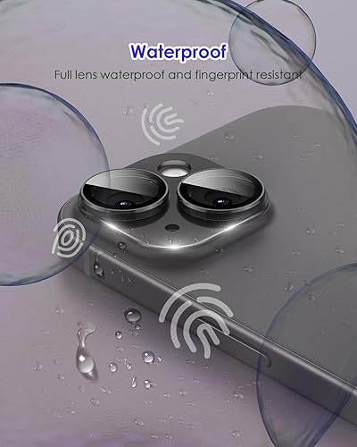 Miniatura 6 de Para iPhone 15 PlusiPhone 15 Protector de lente de cámara Metal Plus Anillo de aleación de aluminio 9H Pantalla de vidrio templado Funda de cámara