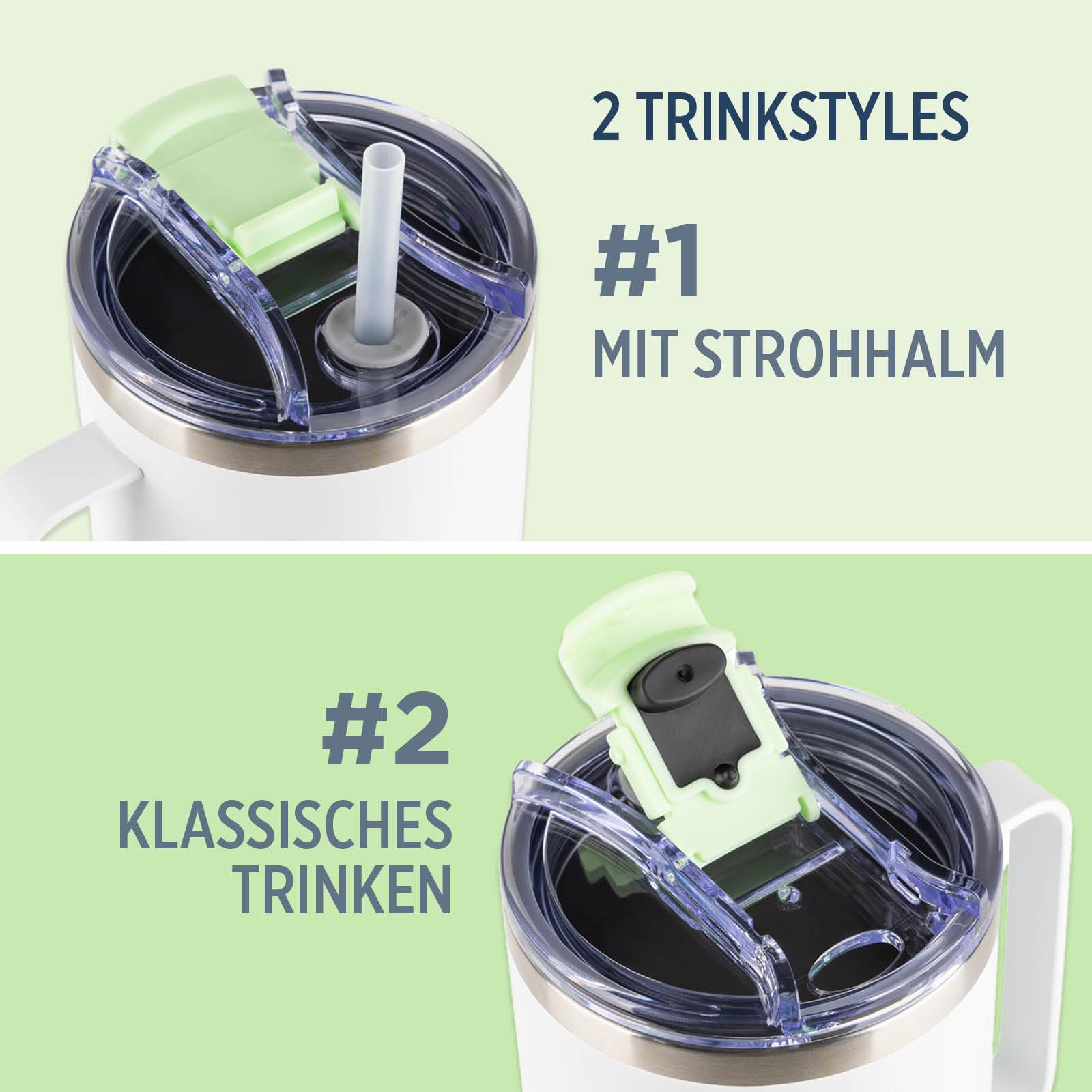 Rosmarino Tazza termica Ombre 1160 ml – Blu – Tazza da viaggio a doppia parete in acciaio inox – a prova di perdite e riutilizzabile – mantiene freddo 11 h e caldo – senza BPA