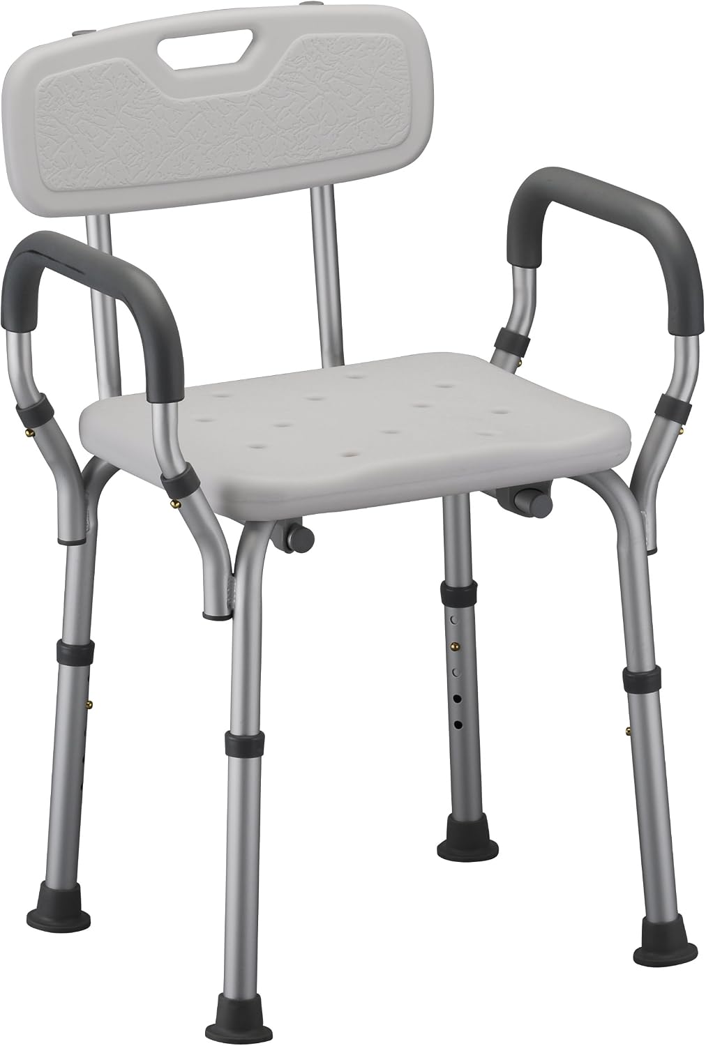 NOVA Medical Products Shower and Bath Chair with Back & Arms, White, 1 Count