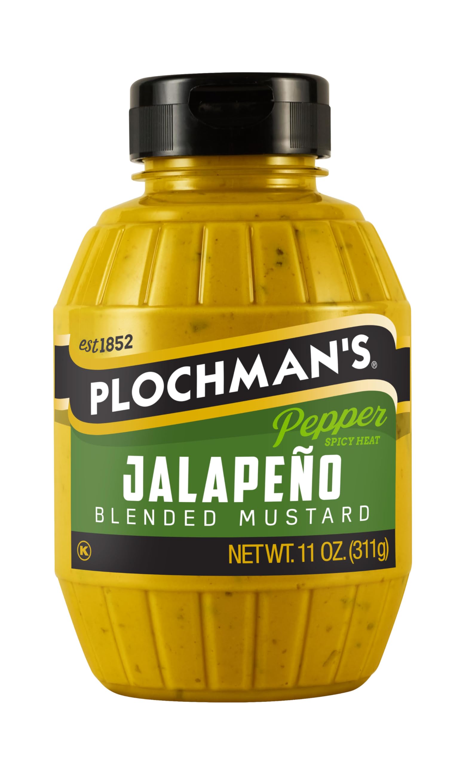 Plochman's Jalapeño Blended Mustard, 11 Ounce, Hot Spicy Condiment