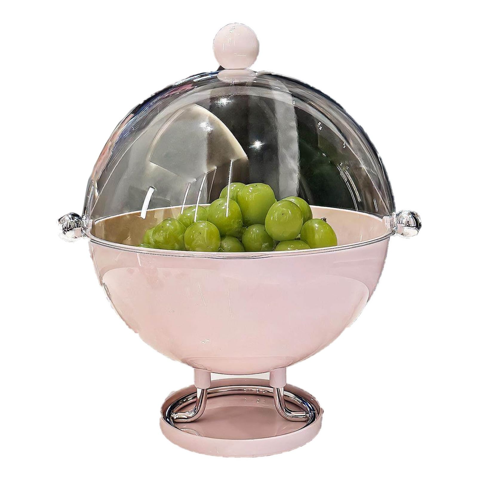 XCSDEW Plastic Fruit Rack,Living Room Nut ,Snack Storage Basket,Flip-top Opening,Cylindrical Handle,Suitable for Hotels(Color1)
