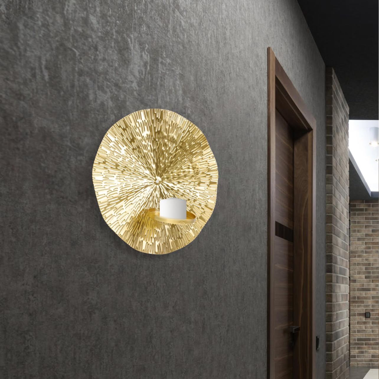 Ciieeo Wandmontierter Kerzenhalter Aus Metall Elegante Wanddeko Für Wohnzimmer Hochzeit Und Bankett Kreativer Teelichthalter Robuste Wandhalterung Für Hotel Und Restaurant